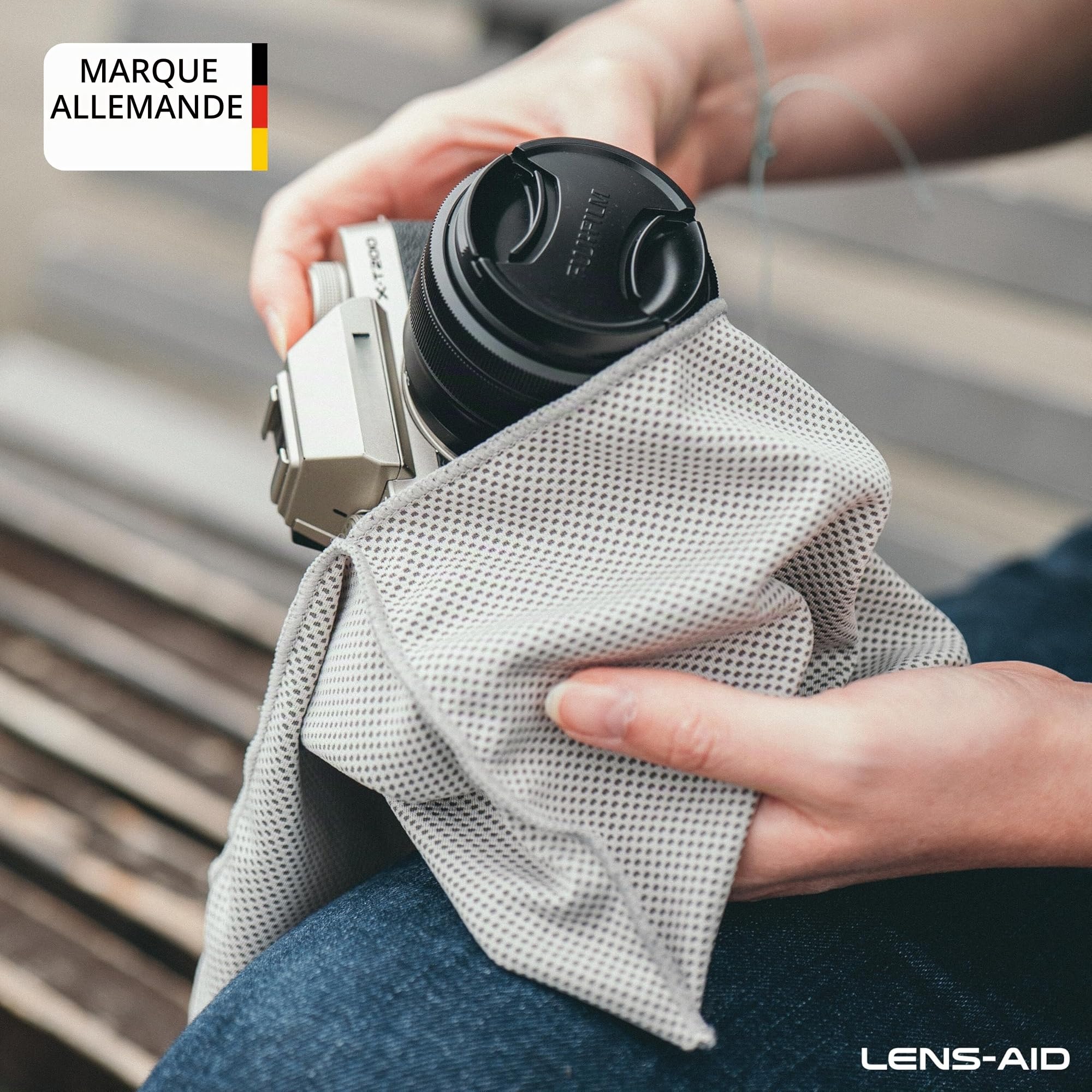 Pochette pour Appareil Photo LENS-AID, Sac pour Reflex Numérique, Gris, M (19 x 16 cm)