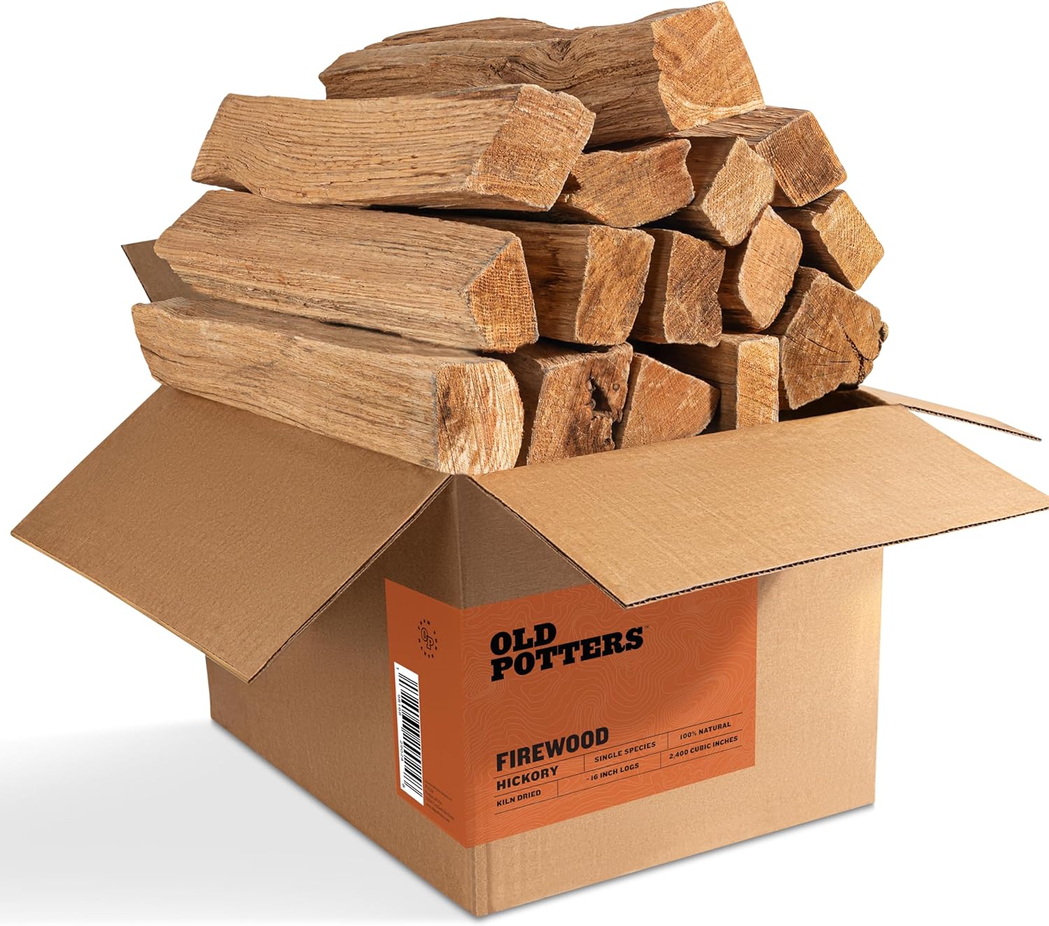 Old Potter Kiln Dried Firewood, ~1.5 Cu Ft ~ 38-45 lbs, for Solo Stove, Firepits and Fireplaces or Cooking, 16 Inch Logs, Mixed Hardwood