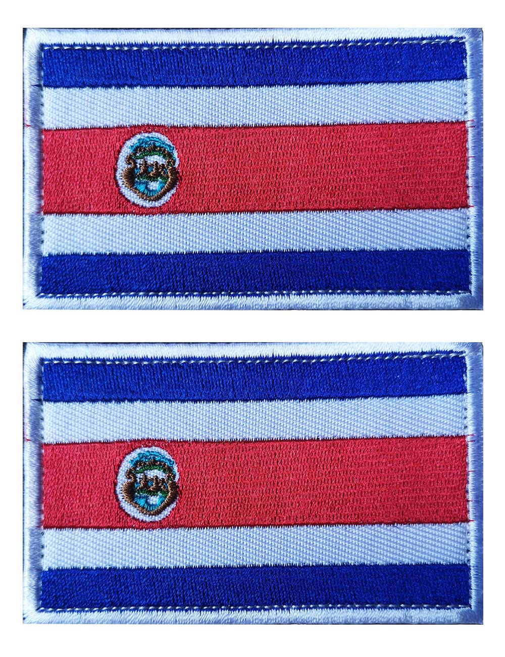 2 PCS AliPlus Costa Rica Flag Patches Embroidered Tactical Military Morale Patch Applique Fastener Hook and Loop
