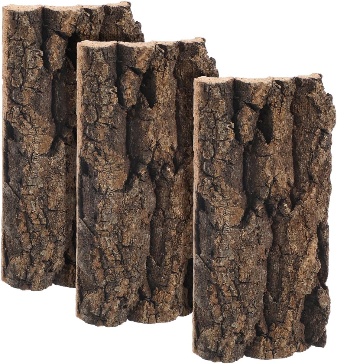 Ipetboom 3 Pcs Natural Cork Bark Terrarium Background 7.87 X 4.13 X 0.59 in Reptile Tank Decor Aquarium Bark Wall Reusable Cuttable Habitat Backdrop for Gecko Lizard Tortoise Frog