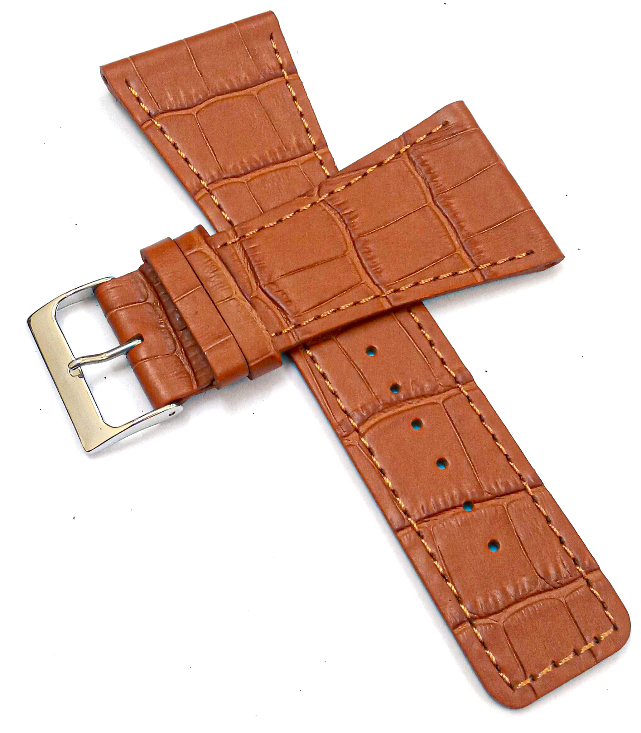 Ewatchaccessories Replacement 34mm Genuine Leather Tan Watch Band Strap With Silver Buckle (B0BR7WPDPR) Amazon Price History, Amazon Price Tracker