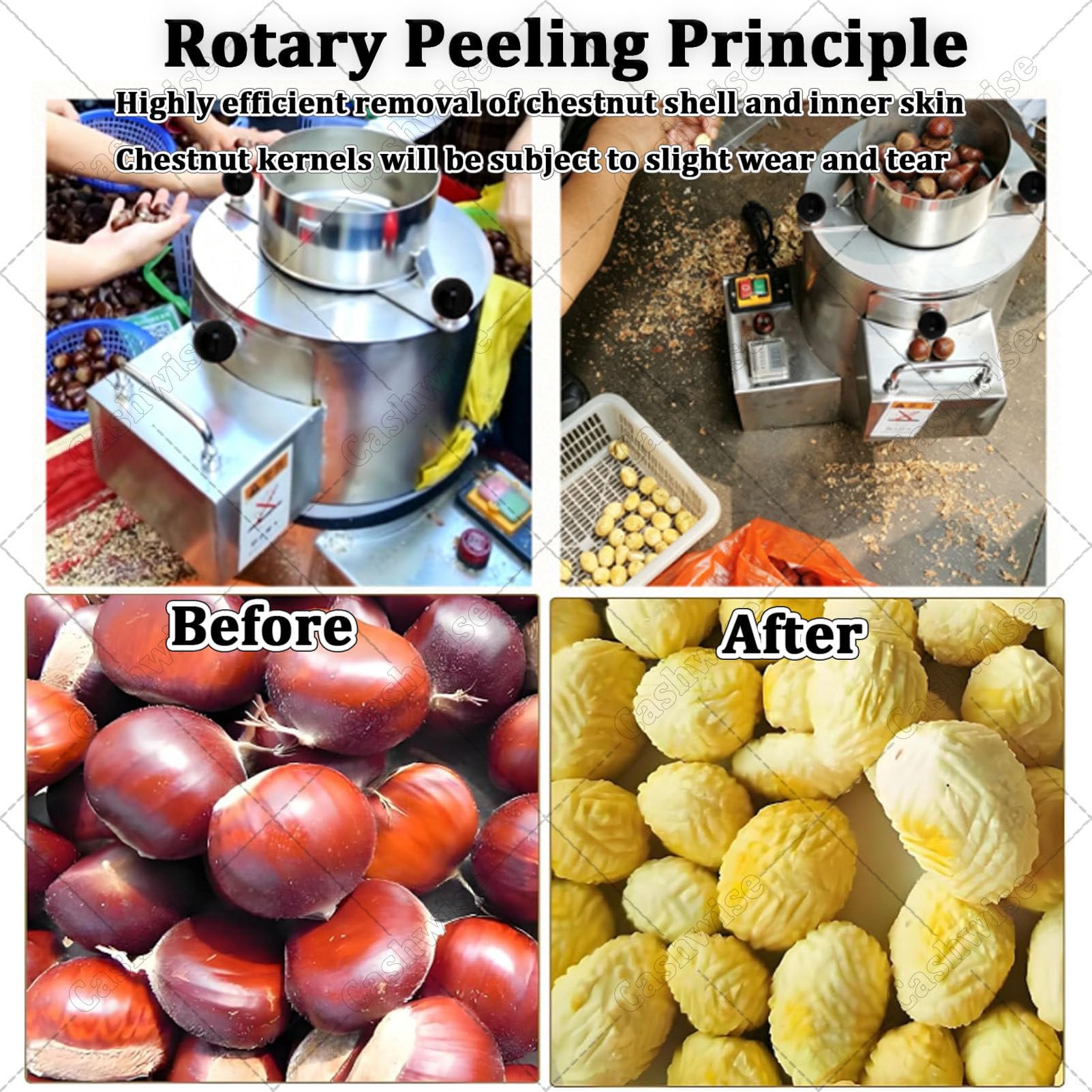 Pelatrice per Castagne in Acciaio Inox, capacità 1-3 kg/Ora 18Blades