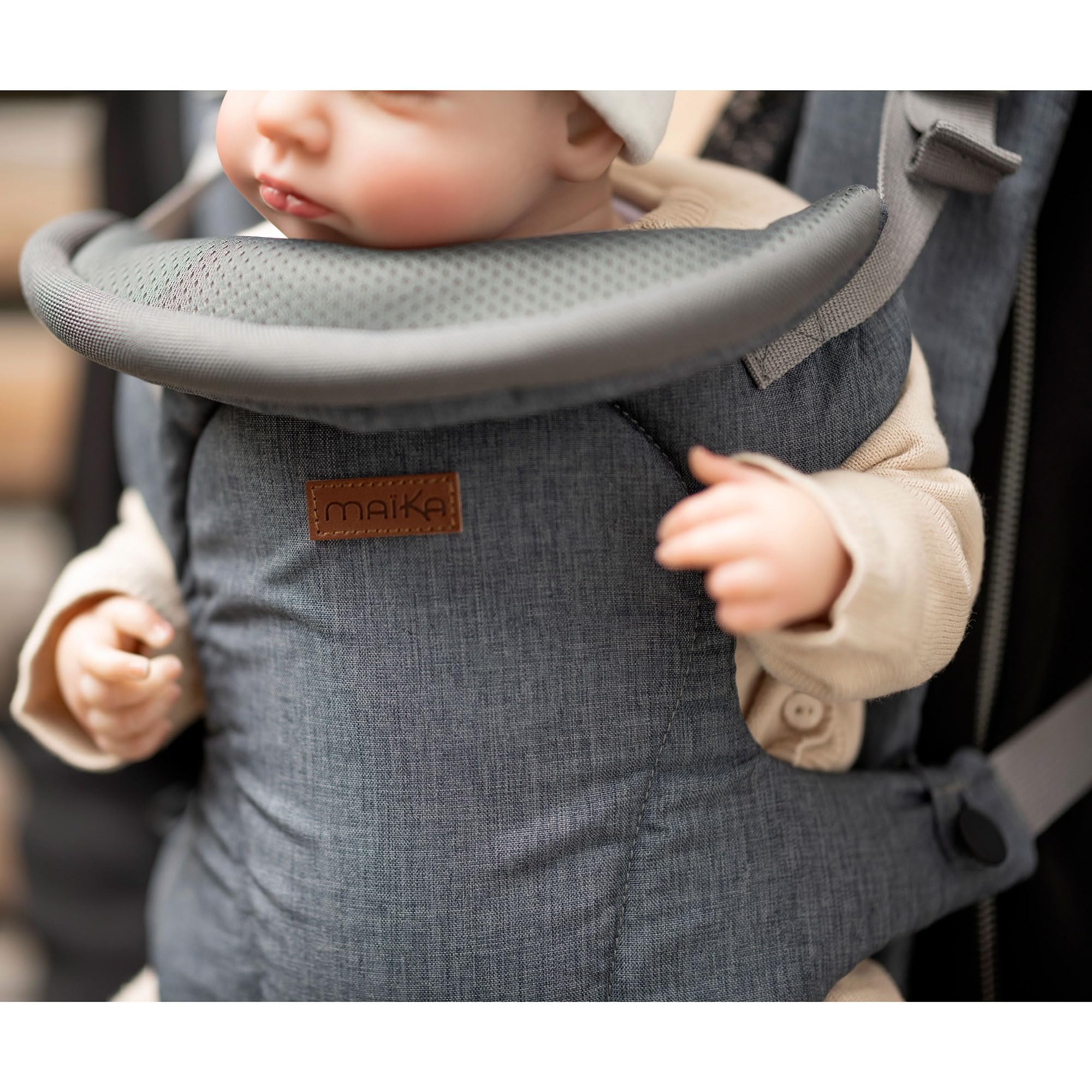 MAÏKA Porte-bébé confort plus | dès la naissance et jusqu'à 15 kg | position ventral et dorsal | bretelles rembourrées | 3 positions ventral face parent/monde ou dorsal attache avec boucles