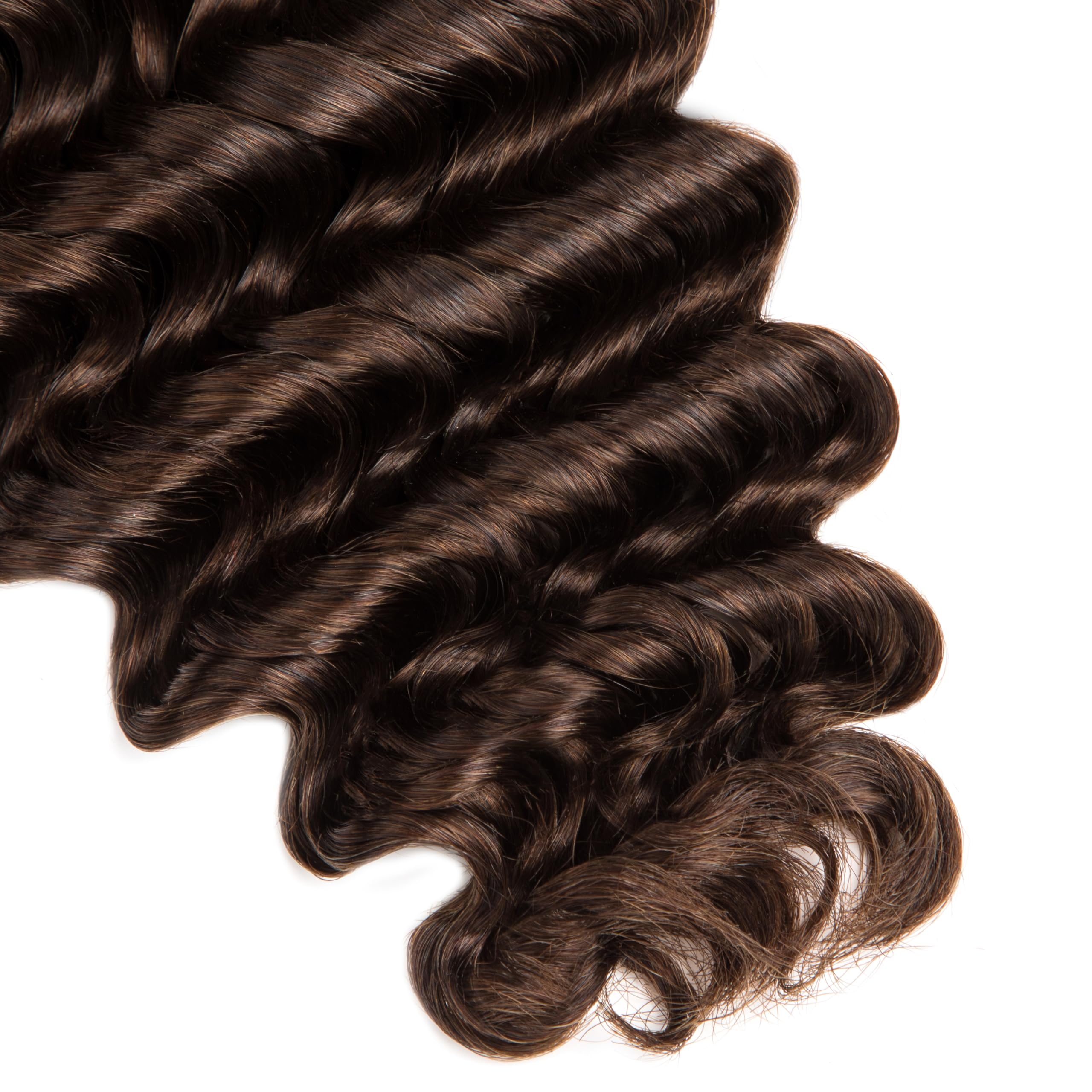 Human Braiding Hair for Boho Braids 14 inches Human Hair for Braiding No Weft Deep Wave 4 Bundles/Pack (Total 100G) #4 Light Brown Color - Image 2