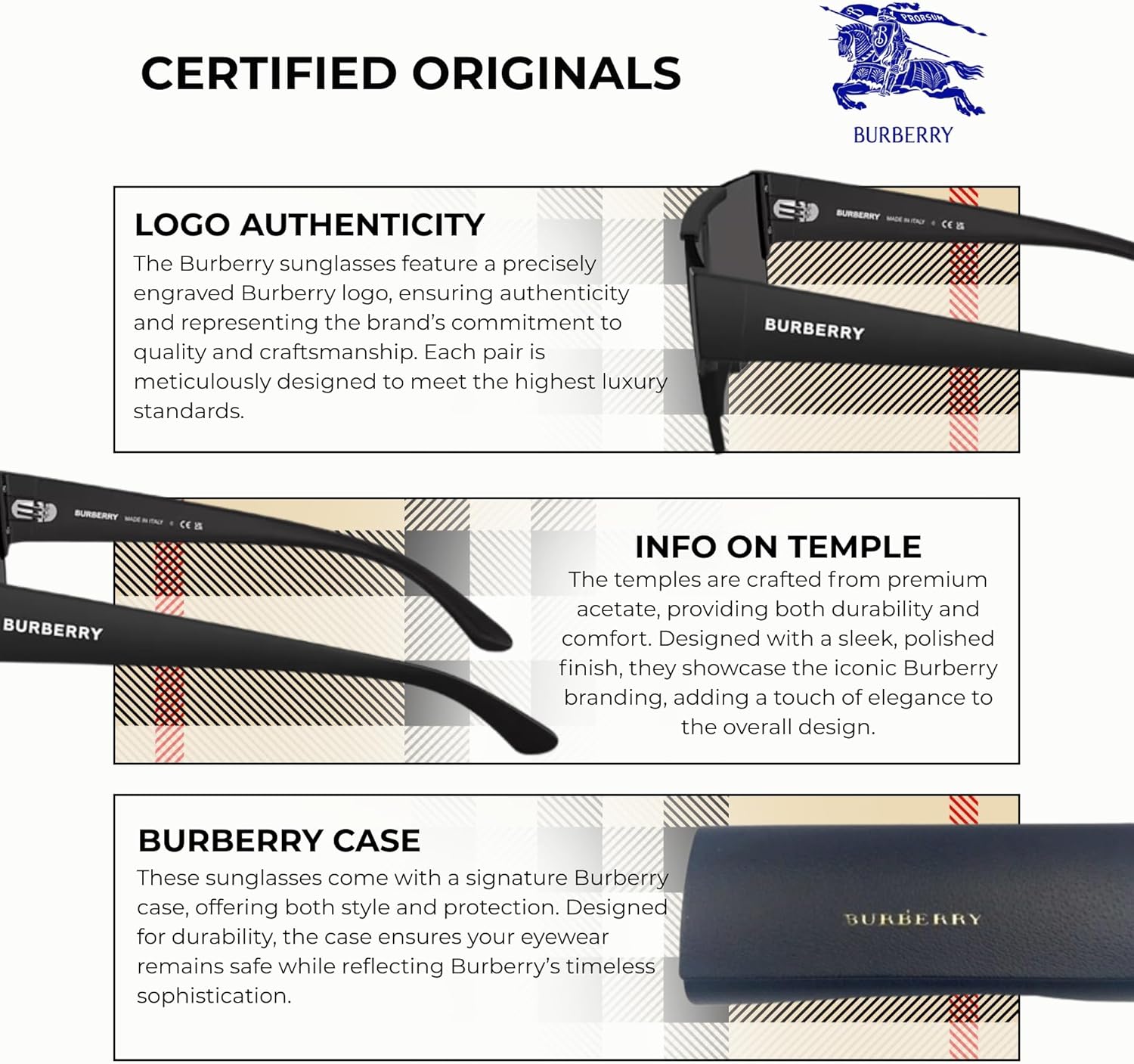 BURBERRY BE4291 Rectangle Shape Nylon Sunglasses with Luxury Eyewear Kit - Image 6