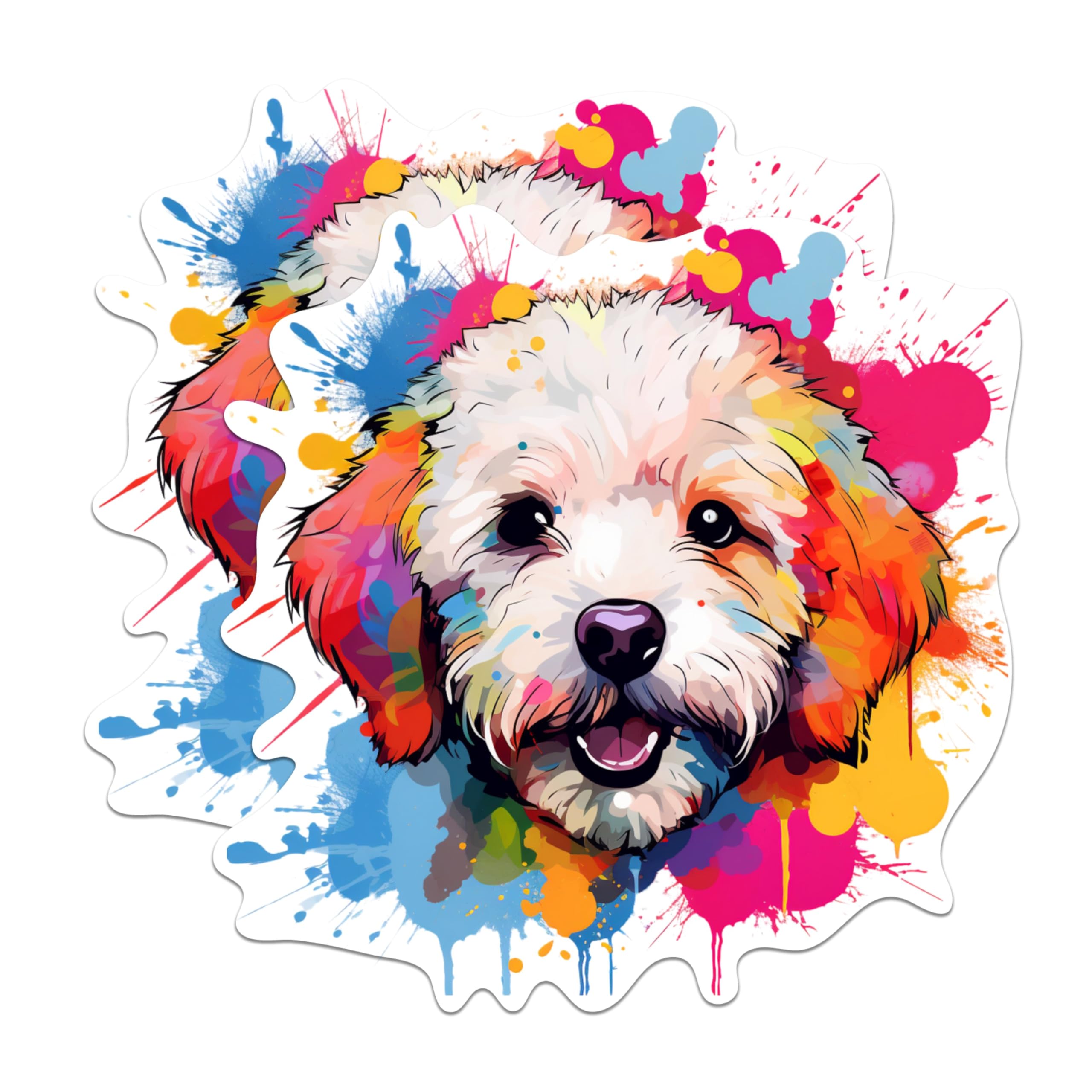 (2 Pack) Bichon Frise Dog Breed Stickers - 5 Inches On Longest Side - Choose from Over 100 Dog Breeds - for Cars, Trucks, Skateboards, Laptops - Made in USA - BMCS1779