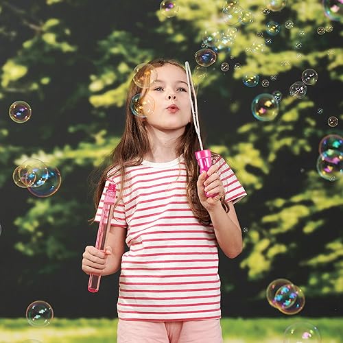 Miniatura 5 de JOYIN Paquete de 24 varitas surtidas de burbujas de 10 pulgadas, varitas de burbujas de 6 colores, recuerdos de fiesta de 3 onzas, juguetes de