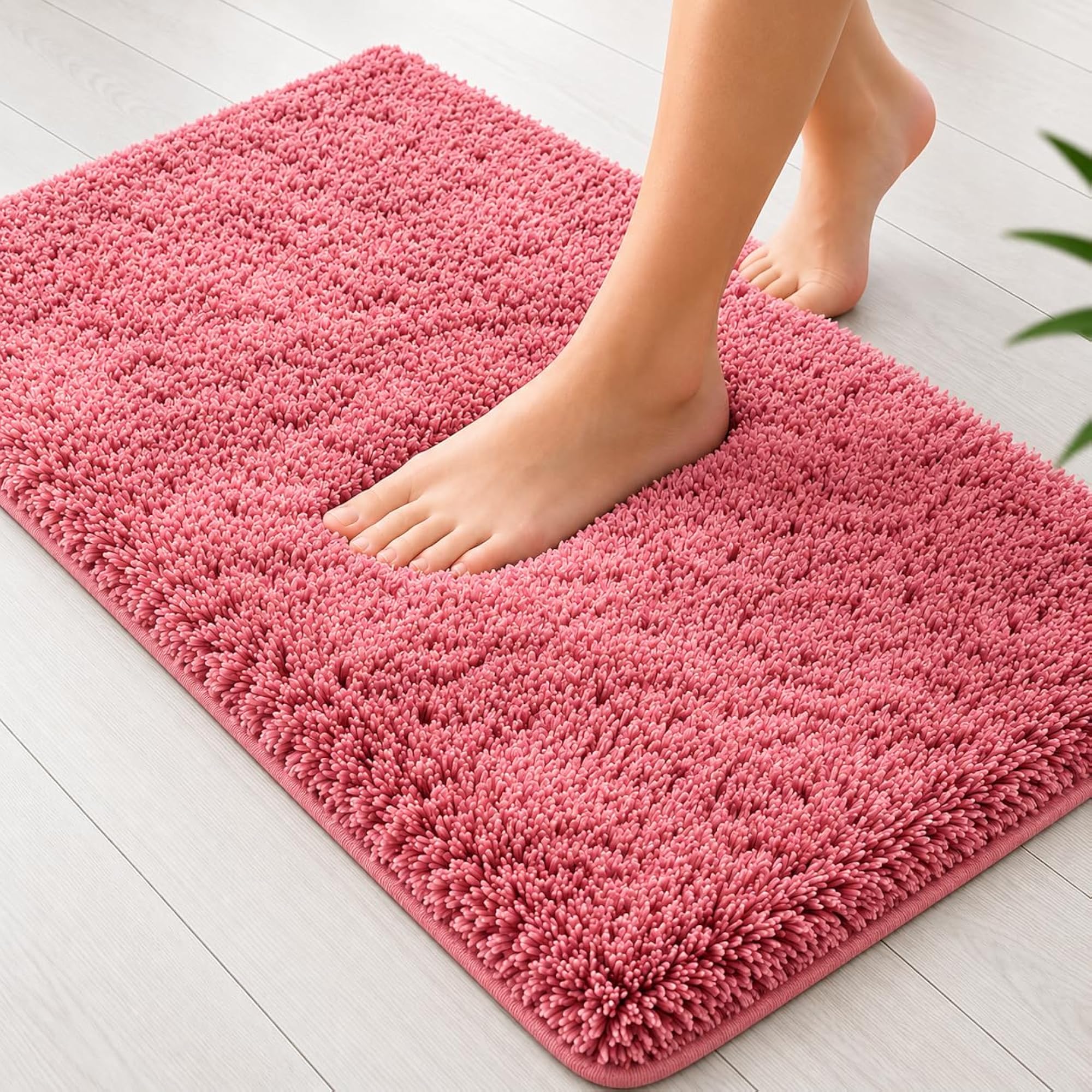 Microfiber Solid Rectangle Anti-Skid Bath Mat