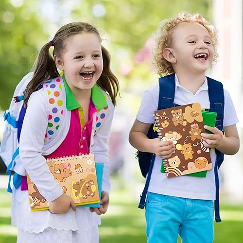 Miniatura 5 de 2 cuadernos en espiral de oso A5, 50 hojas, 100 páginas, cuaderno de viaje con oso kawaii, cuaderno de espiral, cuaderno de notas de escritura,