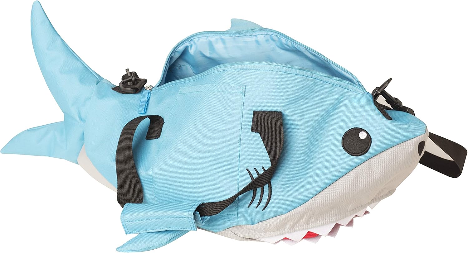Rasta Imposta Shark Fun Duffle Activity Overnight Small Duffle Bag Kids Adult Boys Girls 22” L x 9” W x 13” H