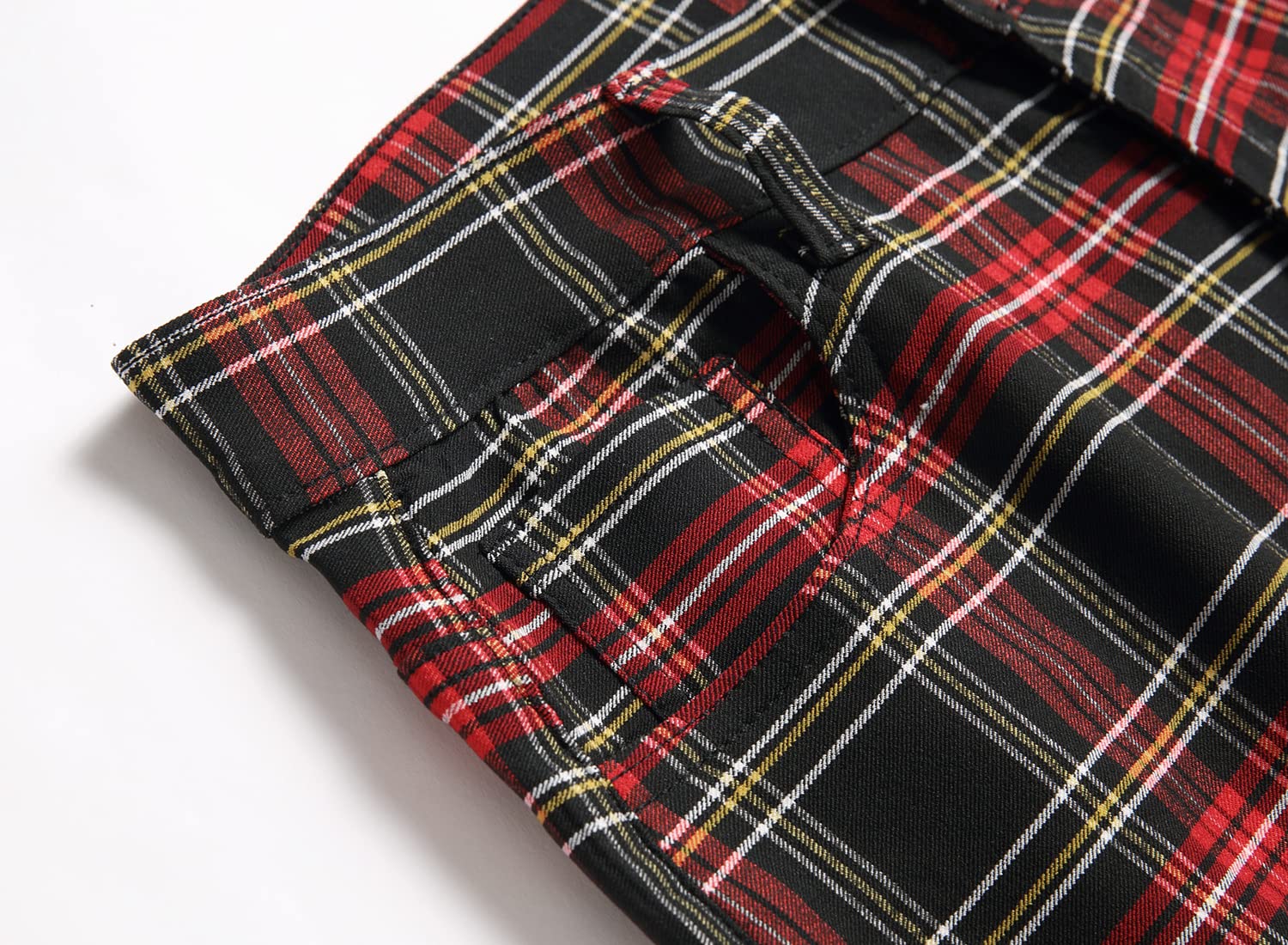 NOVOCCT Plaid Panst - Pantalones de Vestir Ajustados para Hombre, elásticos, Ajustados, Informales, de Negocios, Pantalones Chinos para Hombre