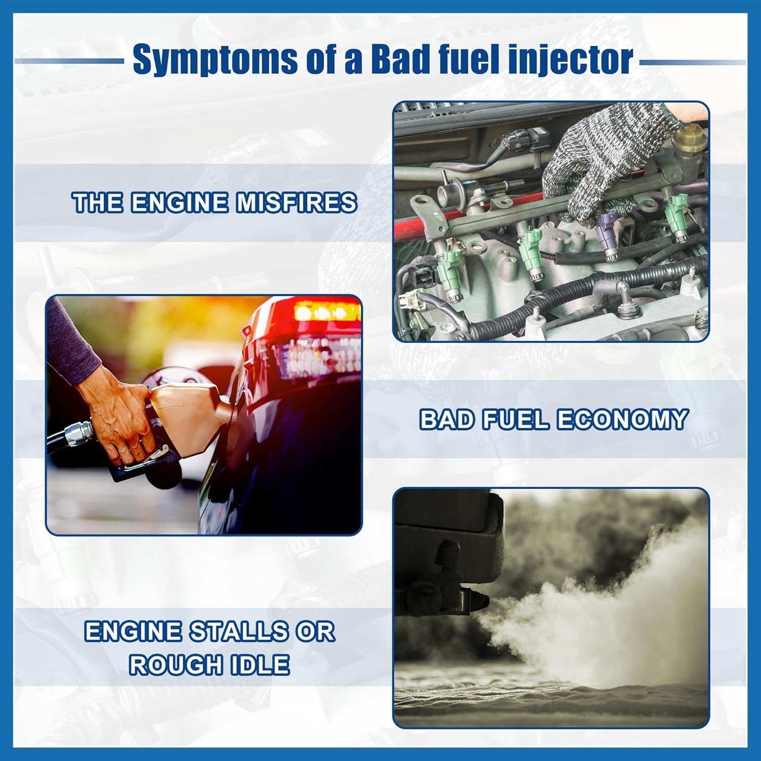 Car Fuel Injector Nozzle Replacement Fit for Ford for Mustang 3.8L 3.9L V6 2002-2004 - Pack of 6 Black Item Replacement