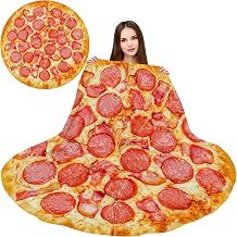 Flannel Fleece Pizza Wrap Round Throw Blanket - Funny Realistic Food Novelty Pizza 90CM