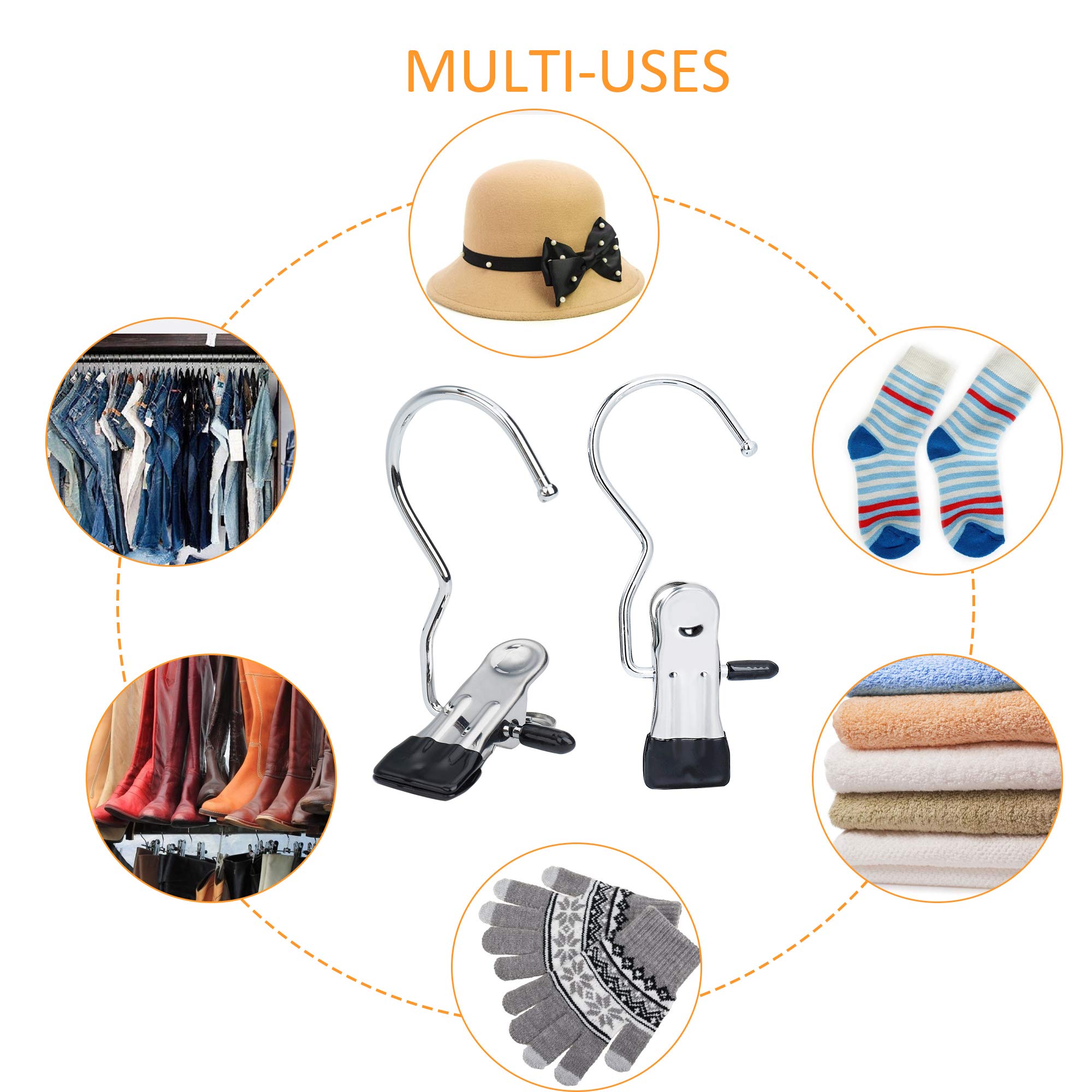 20 Mollette Forti Con Gancio Per Appendere Tutto: Girevoli A 360&deg;, Antiscivolo, Perfette Per Lavanderia, Bagno O Armadio