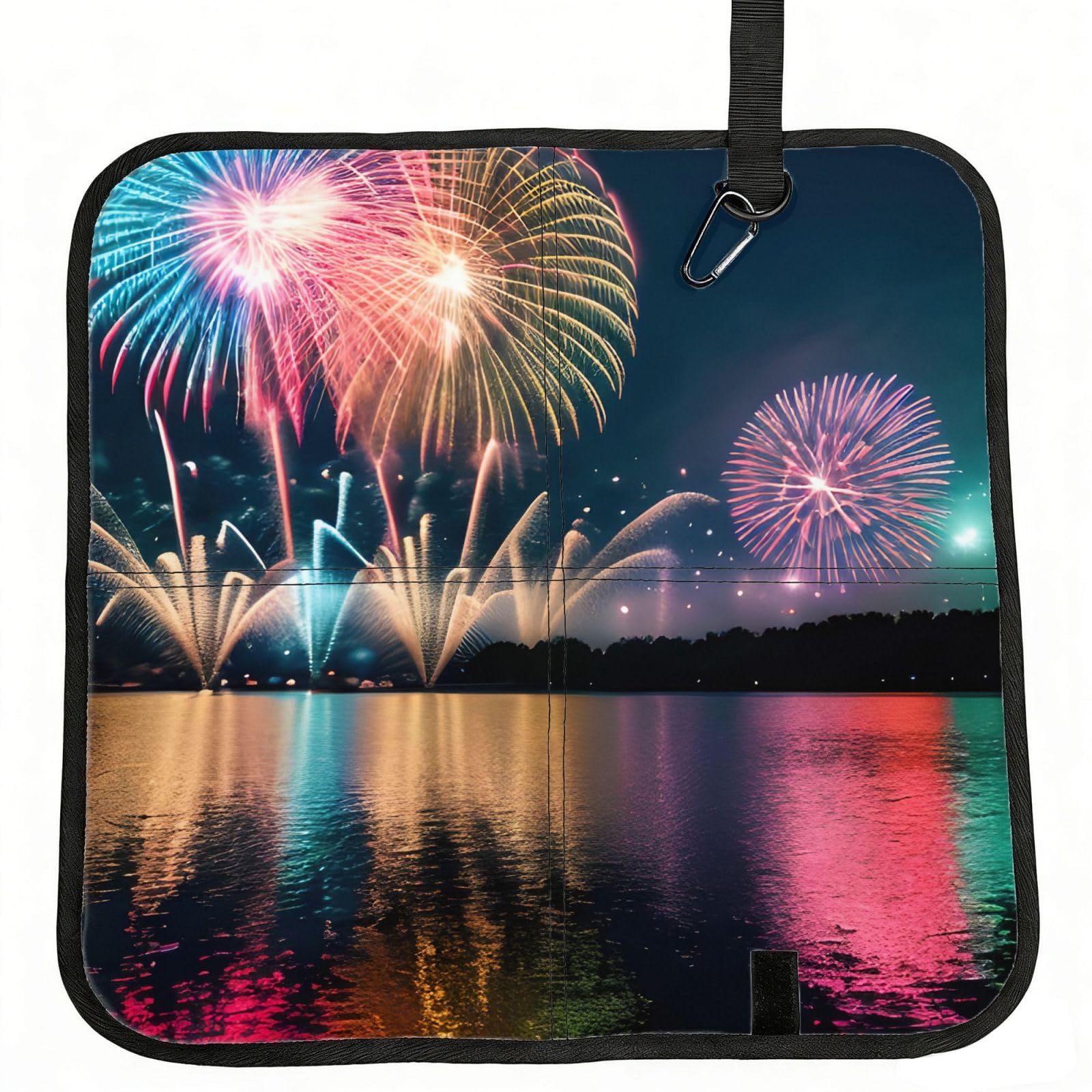 AYYQWE Fireworks Print Foldable Seat Cushion Portable Chair Pad Office Commuting Picnic Camping Outdoor
