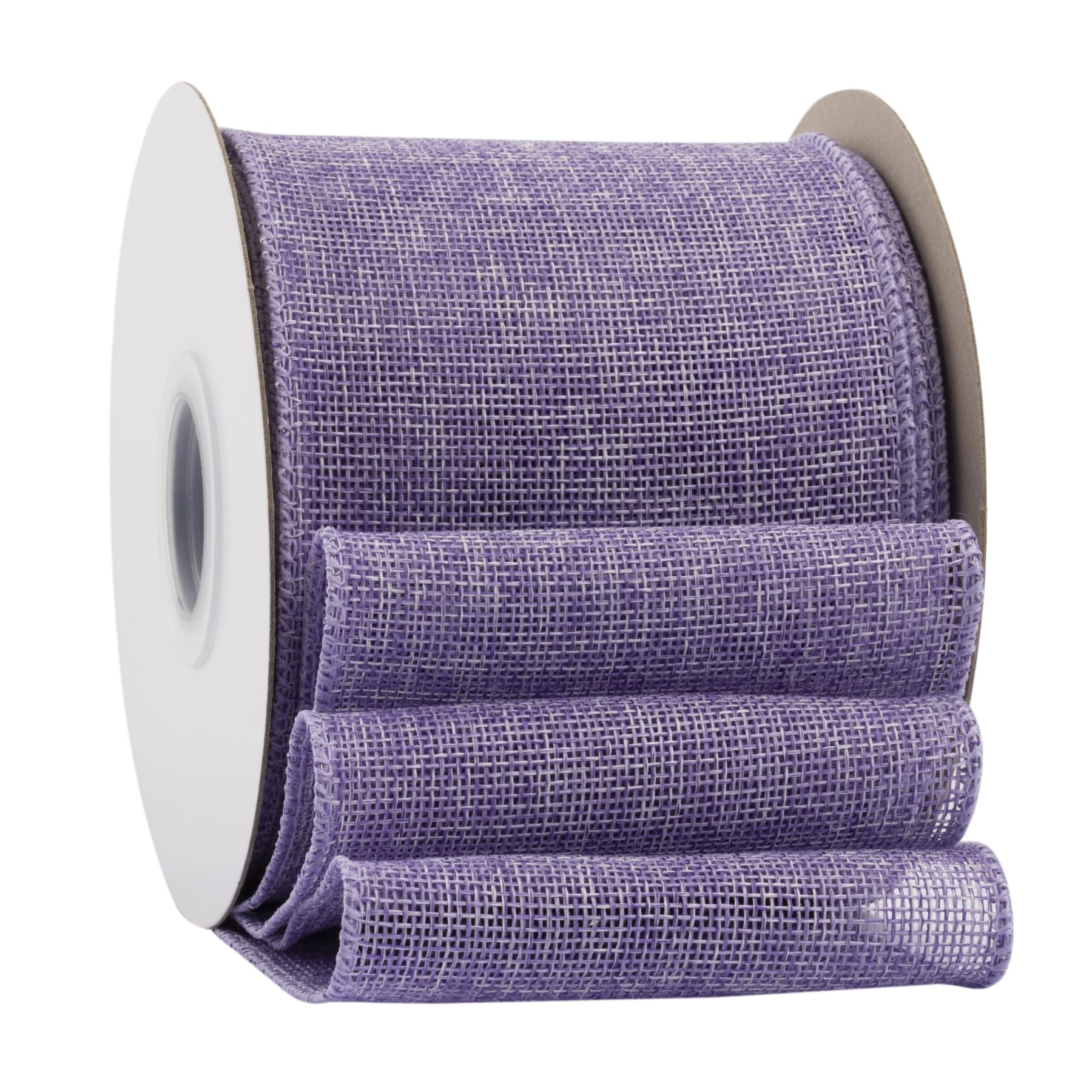 Ribbonitlux Lt. Purple Burlap Wired Ribbon, 100mm x 18 Meters, Wired Edge Burlap Ribbon for Gift Wrapping Big Bow, Wreath