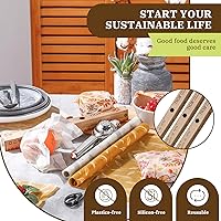 Vista 7 de Moukeren 3 rollos reutilizables de cera de abejas de 13 x 40 pulgadas, envolturas de cera de abejas para alimentos, envoltorios de papel de cera