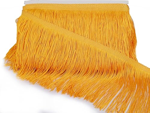 Miniatura 15 de Ribete de flecos de cadeneta de 10 yardas x 4 pulgadas, adornos de tela, costura de borla para decoración de bricolaje, accesorios de ropa, vestido