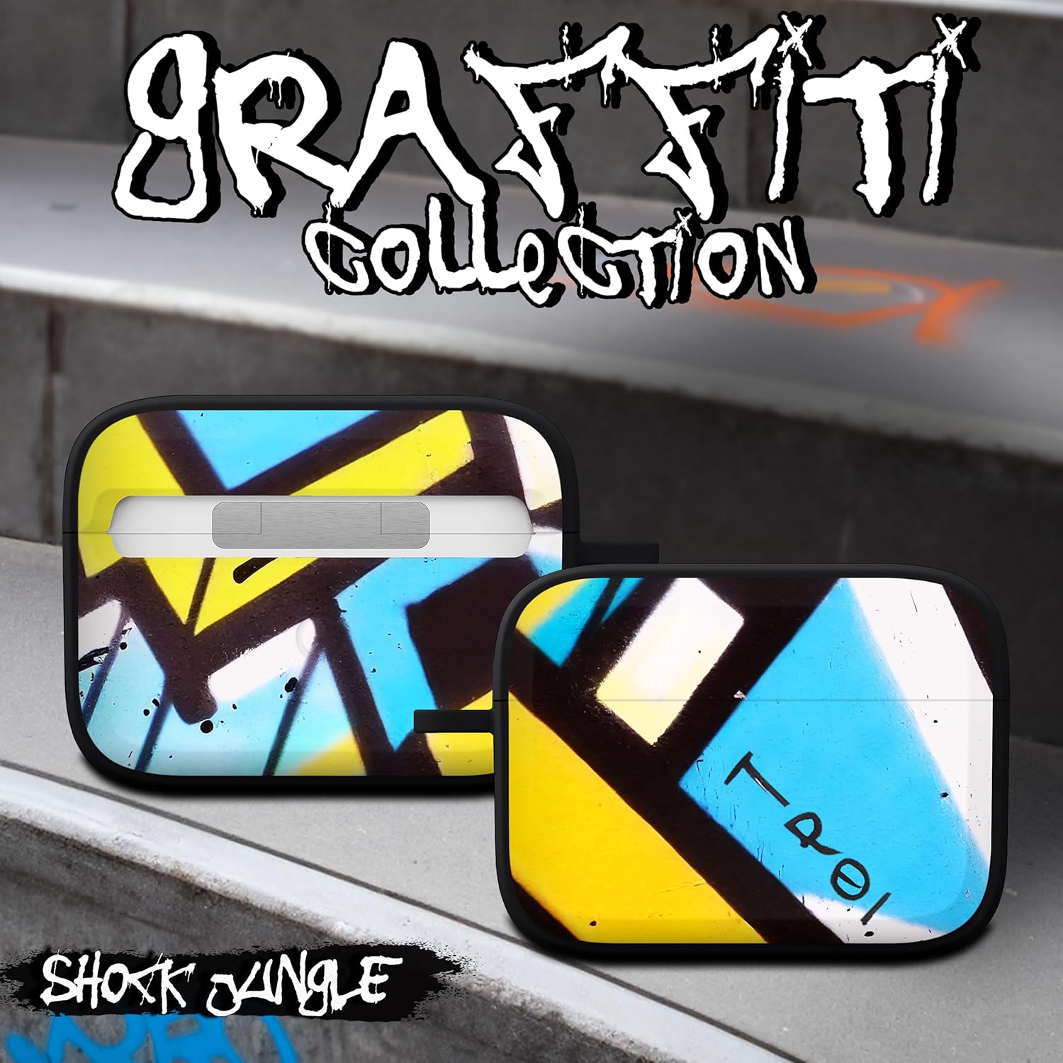 Affinity Bands Graffiti Collection HDX Case Cover Compatible with Apple AirPods Pro 1 & 2 (Shock Jungle)