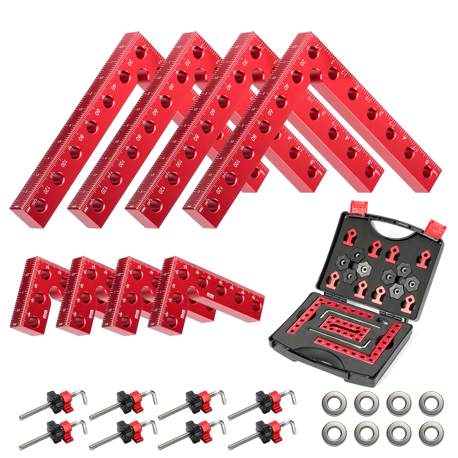 Corner Clamps for Woodworking - 8pc 90 Degree Clamp with Storage Box