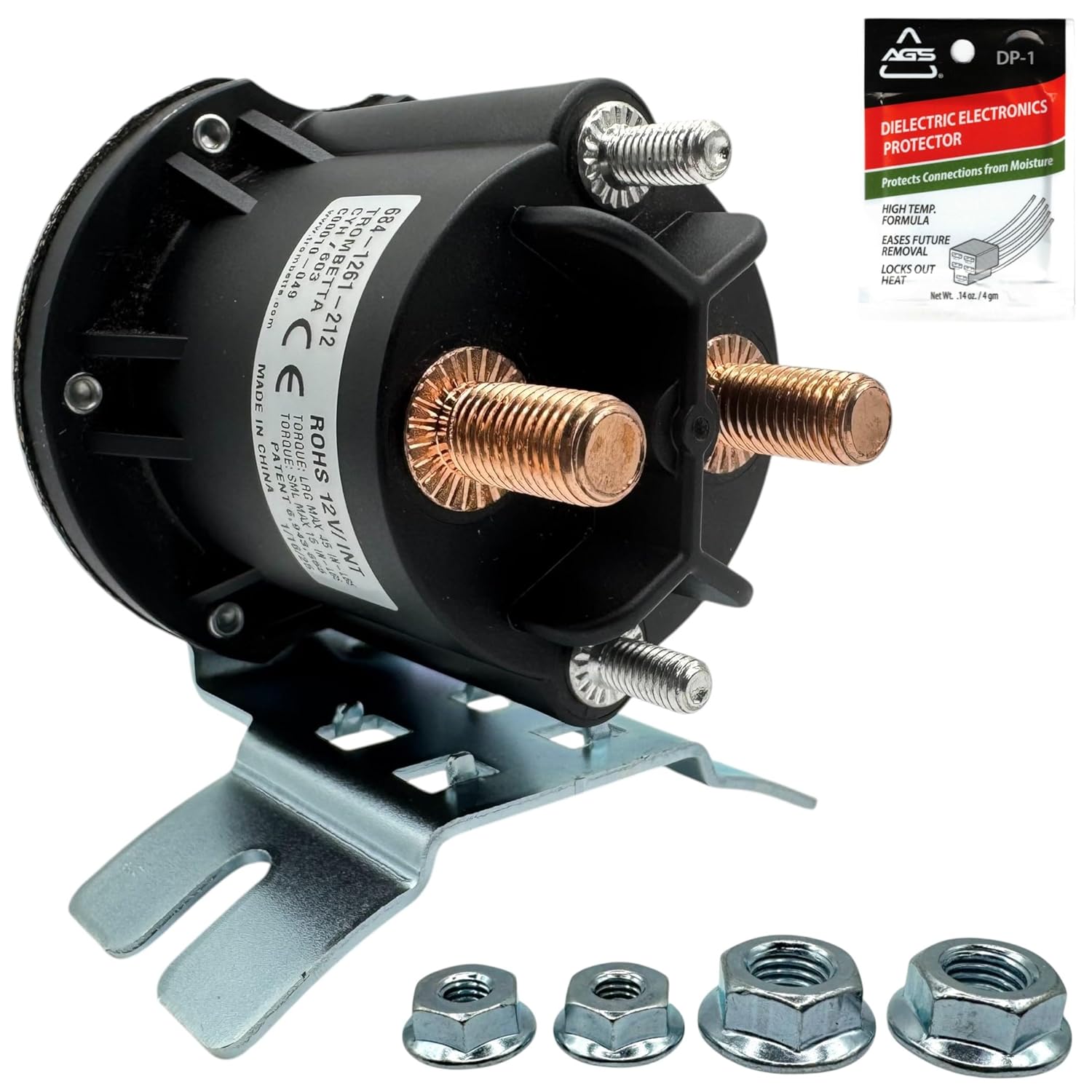 Genuine Trombetta 684-1261-212 12V Solenoid Switch Relay Kit, Replaces Meyer, Maxon, Big Tex, Boss, Bucher for Hydraulic Pump, Liftgate, Snow Plow, Dump Trailer, Golf Cart, RV, Forklift