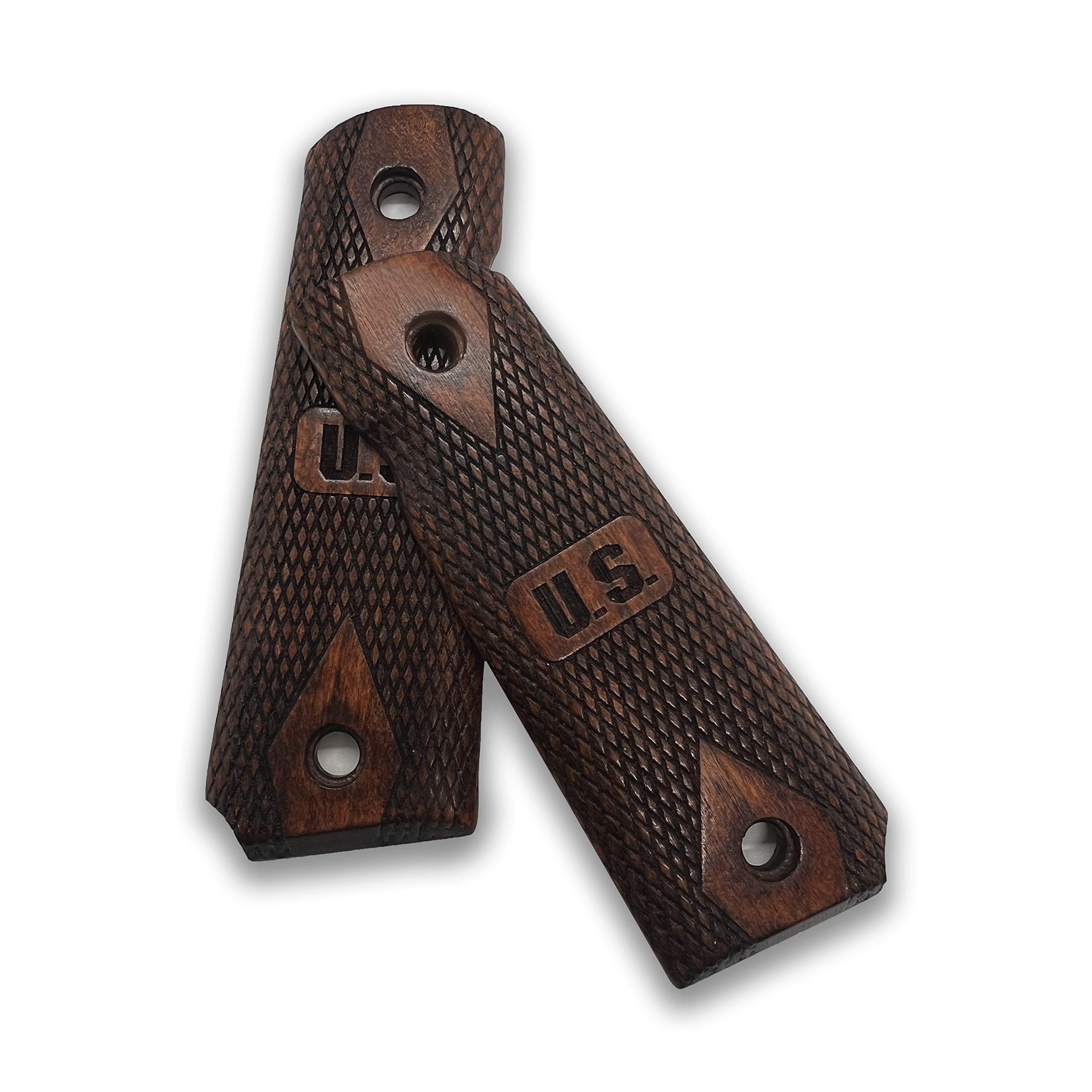 ZIB GRIPS Colt 1911 Pistol Grip, Full Size 1911 (Government/Commander) Impugnatura a pistola in noce fatta a mano in legno di noce Ars.36