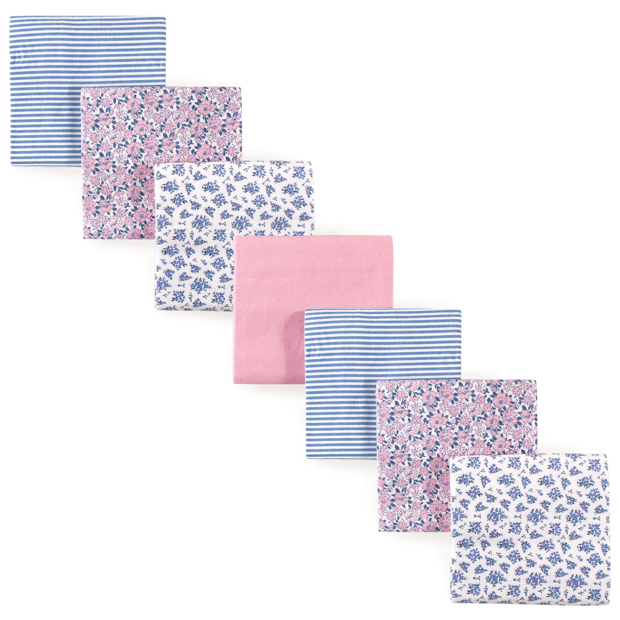 Hudson Baby Unisex Baby Cotton Flannel Receiving Blankets Bundle, Classic Floral, One Size