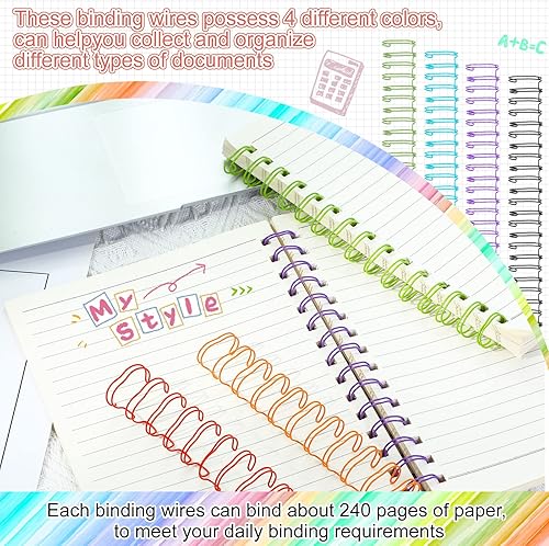 Miniatura 6 de CHENGU 24 piezas de alambre de unión Cinch, alambre de unión doble, espinas de unión de doble bucle, espiral de anillo doble para la elaboración de