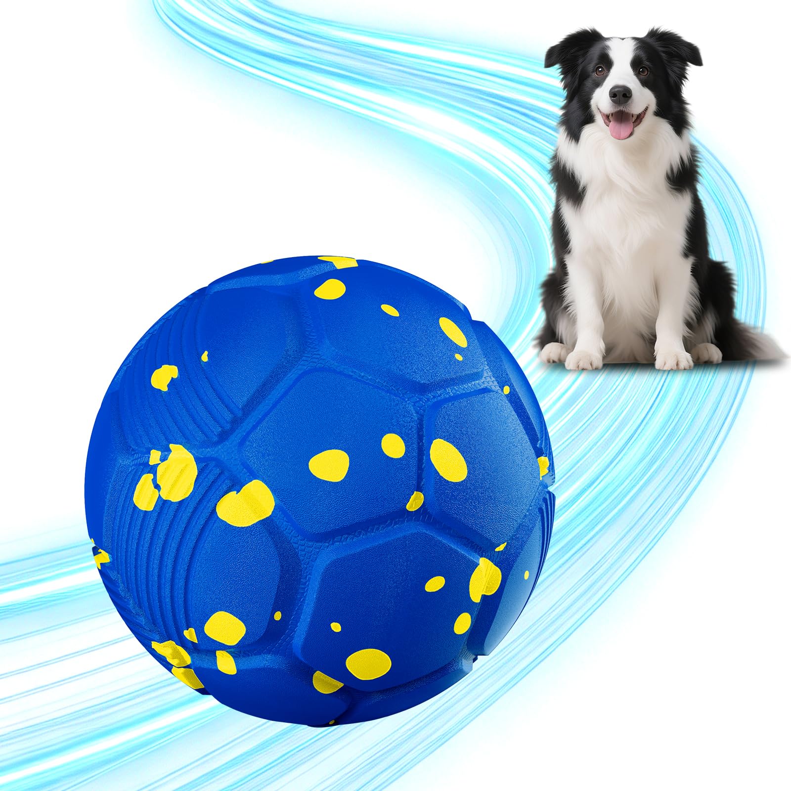 Pelota interactiva para perros, pelota de juguete para perros, pelota inteligente automovible, pelota para perros indestructibles, automovible, juguete eléctrico para perros medianos y grandes, azul