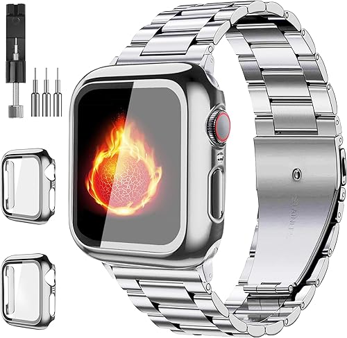 Bekomo Compatible con Apple Watch Band de 1.929 in 1.732 in 1.772 in 1.654 in 1.575 in 1.496 in 1.614 in, correas de acero inoxidable XL grandes