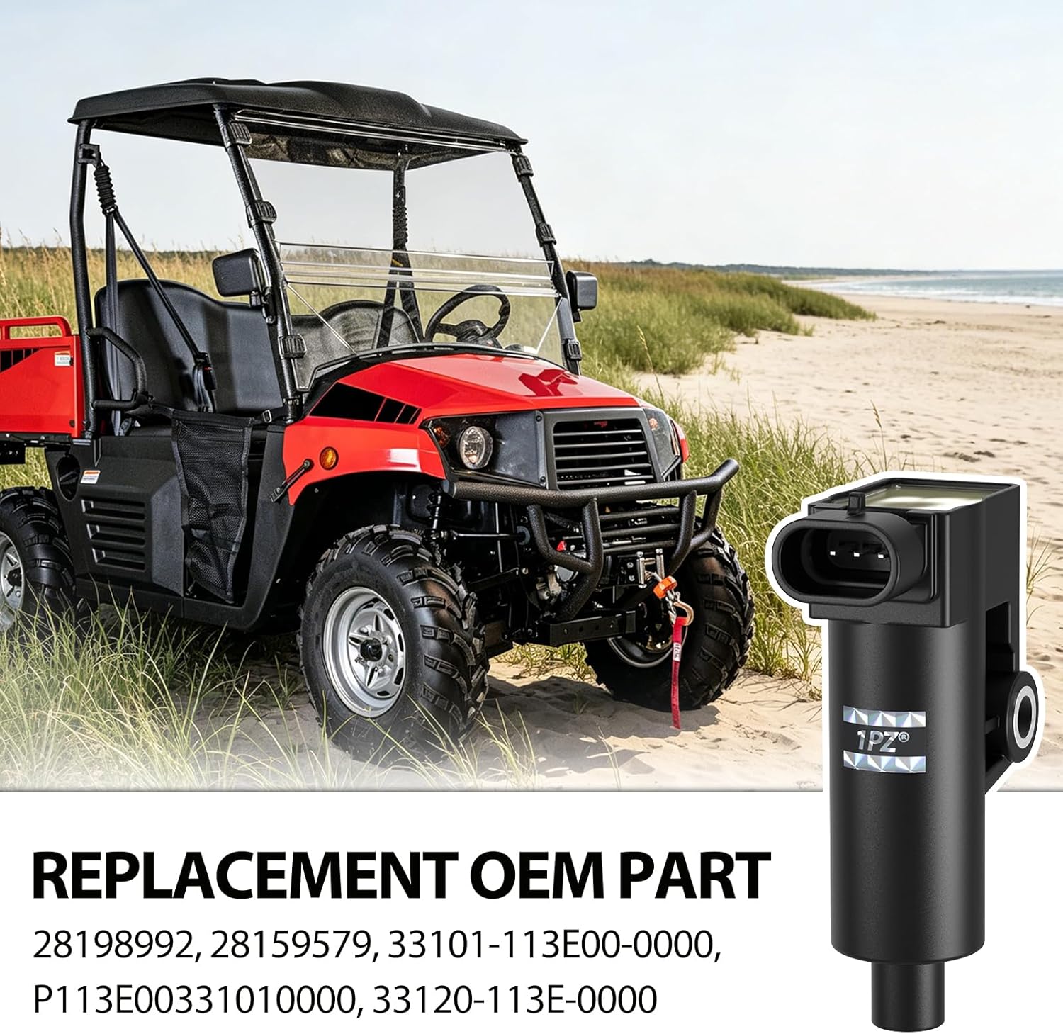 1PZ MC4-J5L Ignition Coil & Spark Plug & Wire Cap for Hisun UTV 250 400 450 500 Massimo Gunner 250 MSU 400 500 Coleman UT400 UT500