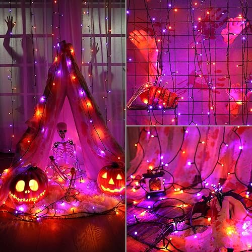 Vista 7 de Brizled - Extensión de luces LED impermeables decorativas para halloween, 78.74 pies y 240 mini luces para exteriores, con temporizador, 8 modos