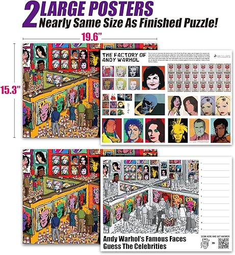 Miniatura 3 de Antelope - Rompecabezas de 1000 piezas para adultos, rompecabezas de Andy Warhol de 1000 piezas, alta resolución, acabado mate, borde liso, sin