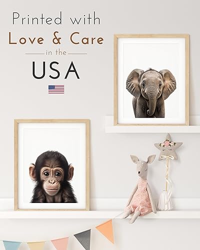 Miniatura 2 de Elarta Impresiones artísticas de pared de animales de safari para guardería (8 x 10 sin marco) arte de pared de guardería, decoración de habitación