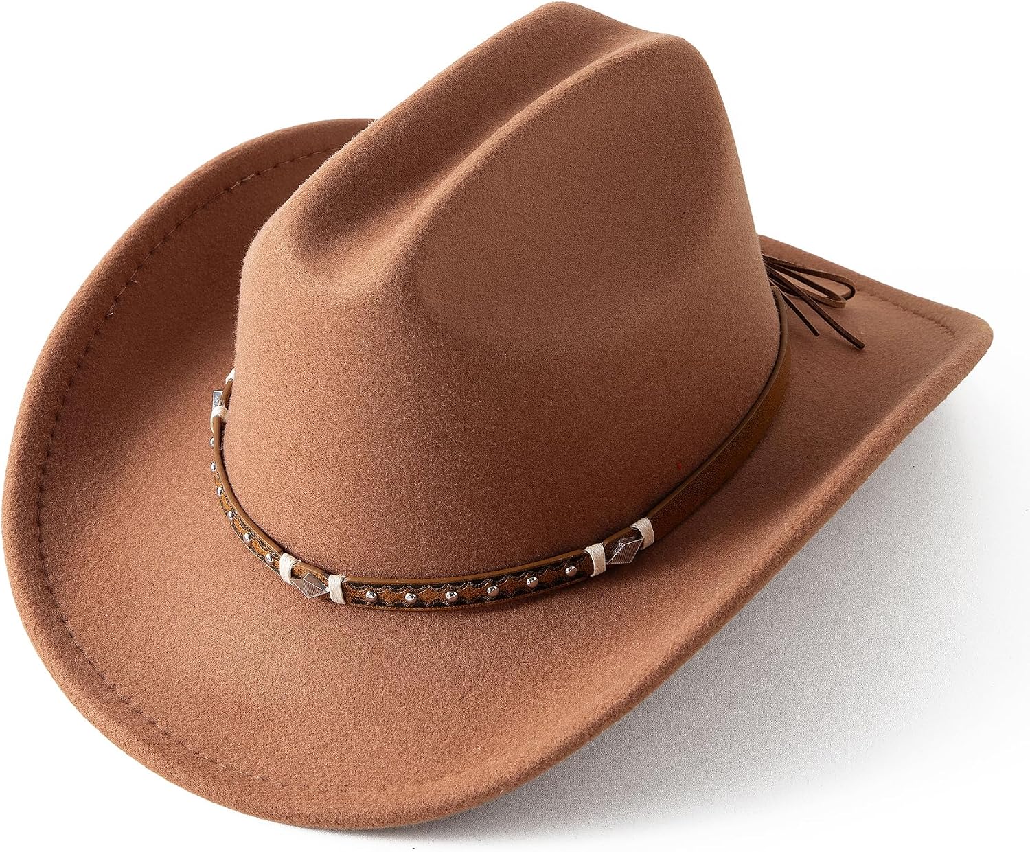 Jastore Kids Western Cowboy Hat for Kids Toddler Girls Boys Felt Fedora Cowgirl Cowboy Hat with Belt Buckle