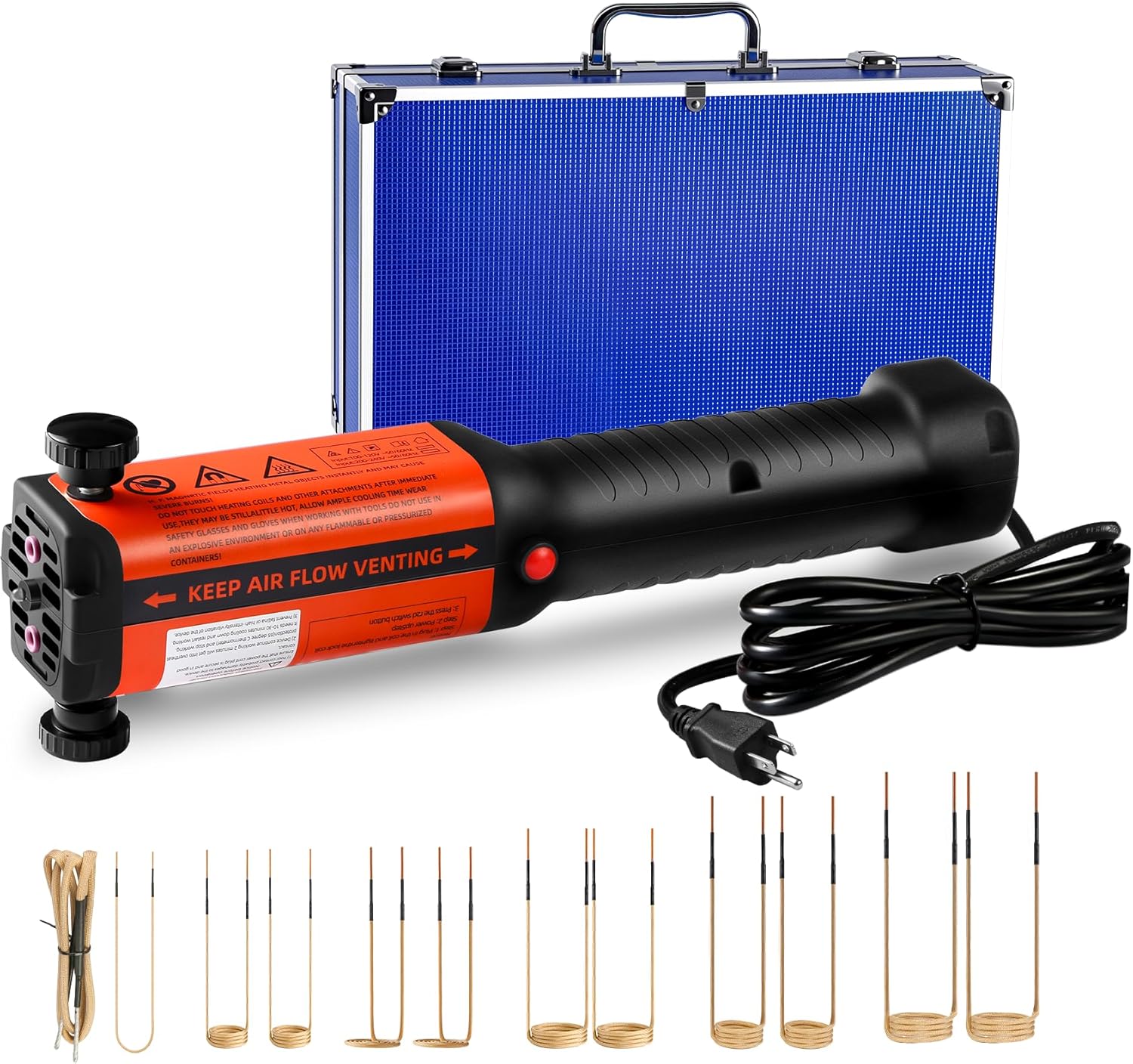 1500W Induction Heater Bolt Removal Kit w/Case - 25S Fast Heat Induction Tool & Bolt Buster, 12 Coils Magnetic Induction Heater Set w/Overheat Protection for Automotive, Hot Rod & Mechanical Repair