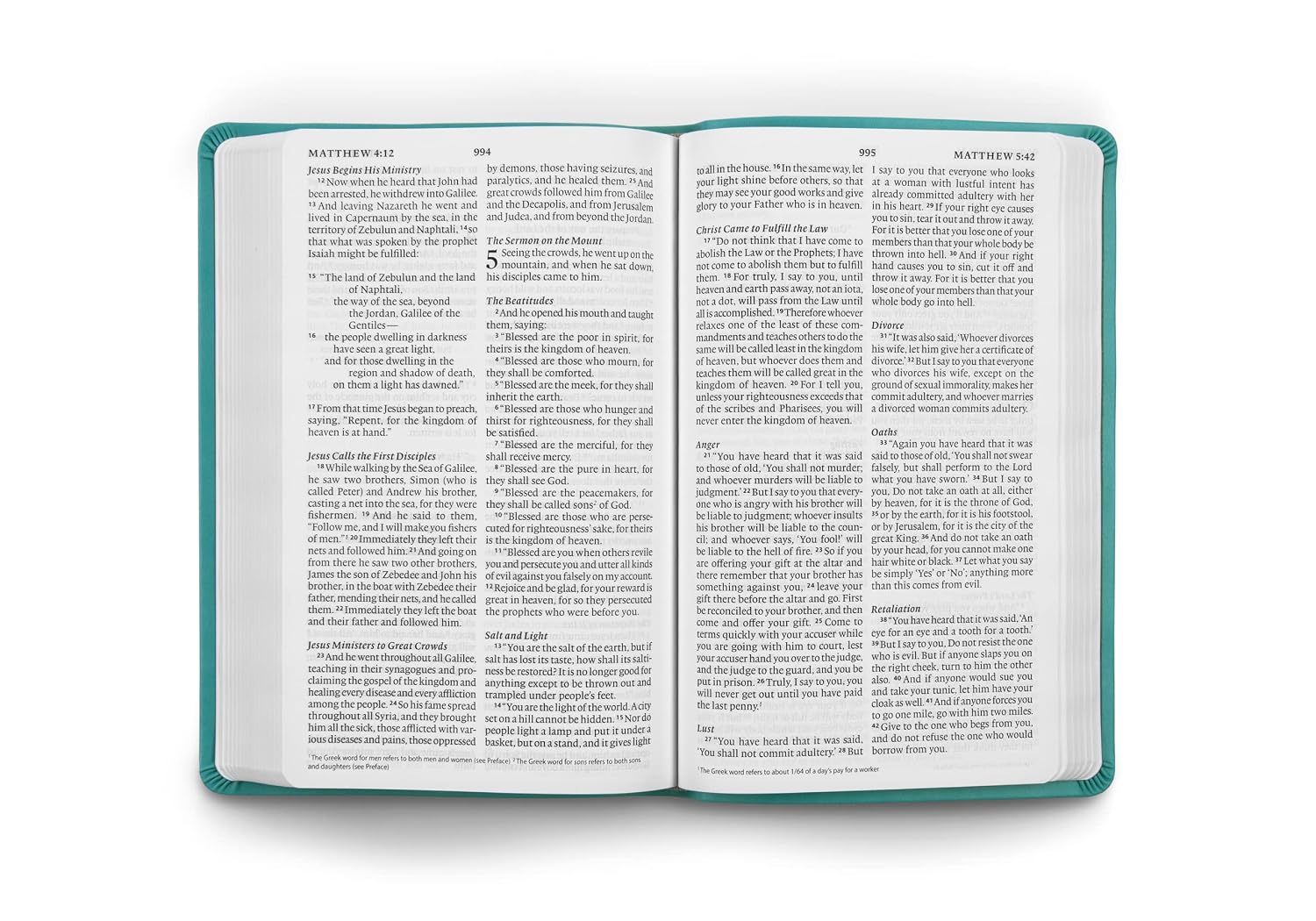 ESV Large Print Value Thinline Bible (TruTone, Turquoise, Emblem Design)