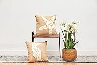 Vista 4 de C&F Home Almohada de arpillera de caballito de mar de 18 x 18 pulgadas, color marrón