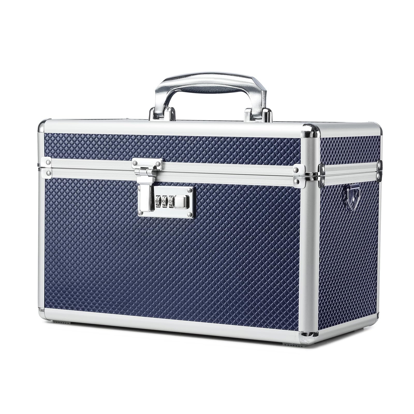 HEWEI WORKS Storage Box with Combination Lock, Lockable Medicine Storage Box, Security Lock Box, Portable Multipurpose Box for Home and Outdoor (Blue, Large)