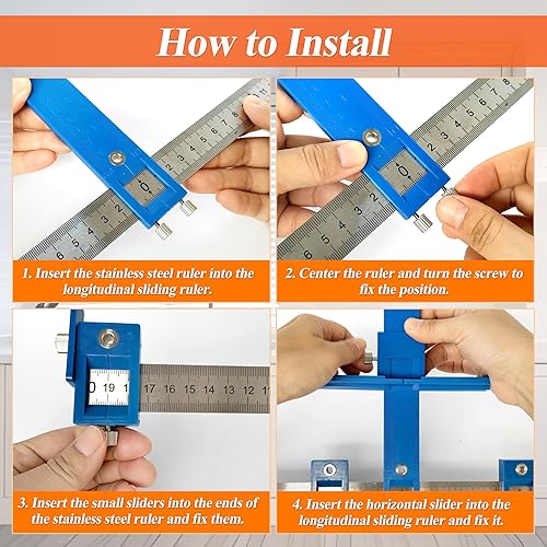 Miniatura 6 de Herramienta de plantilla de hardware de gabinete, guía de perforación de madera, herramientas eléctricas localizador de perforaciones para manijas