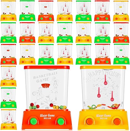 Lewtemi Juego de mano para lanzar anillos de agua, 60 unidades, juegos retro para pasatiempo, juguetes de mano, recuerdos de fiesta, baloncesto,