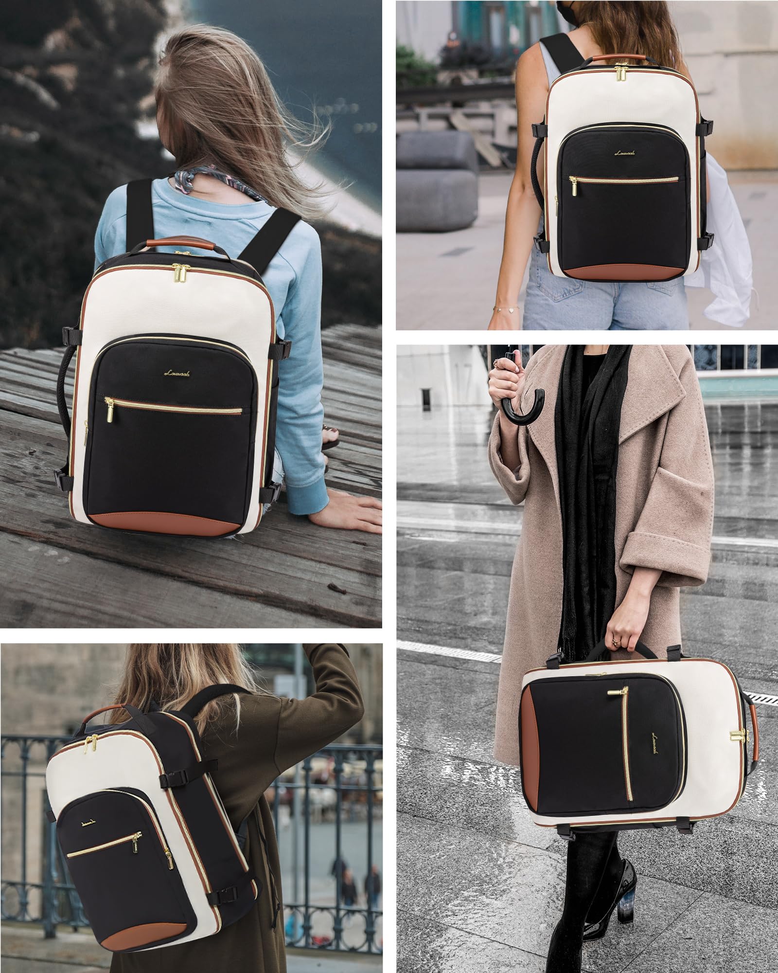 LOVEVOOK Sac à Dos Voyage Cabine Avion 45x36x20 Femme Homme Étanche Ordinateur Portable