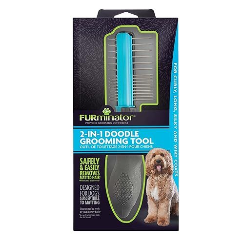 FURminator 2-in-1 Doodle Grooming Tool for Dogs, 1 Count, Dematting