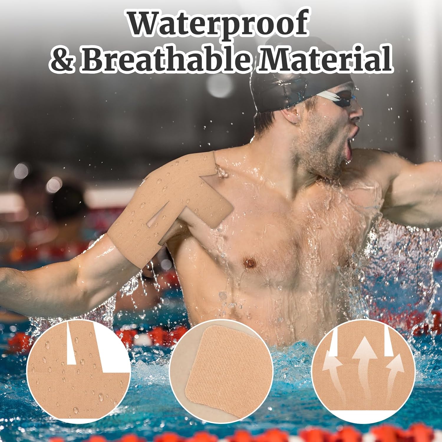 Kinesiology Tape for Shoulder Precut,15Pcs Shoulder Tape for Pain Relief,Original Cotton Elastic Shoulder Tape,Kinesiology Athletic Tape for Shoulder Support,Waterproof & Breathable,Latex-Free - Image 2