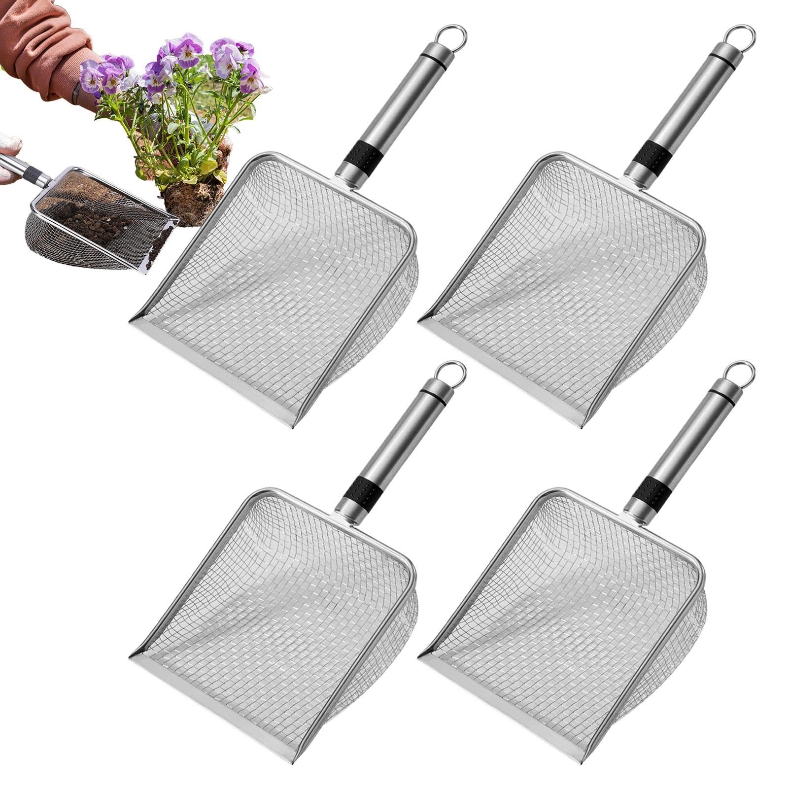 Pelle Tamis de Sol pour Jardinage Outil de Filtration Terreau et Sable de Cour