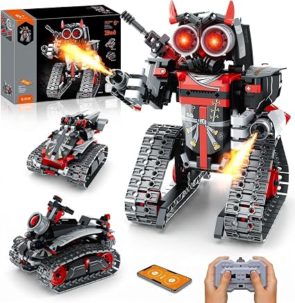 VINTOP 3 in 1 STEM Robot Building Kit, 419 Pcs Tank Tracked Combat Vehicle APP & Remote Control Blocks DIY Engineering Blocks, Science Set for Kids Age 6-12, Educational Learn Toys Gift for Boys Girls