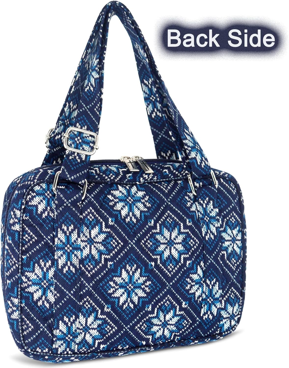 Bible Cover for Women with Adjustable Straps, Extra Large Study Bible Carrying Case Bag with Zip Pocket, 11.3x8.3x2.7 Inches - Image 7