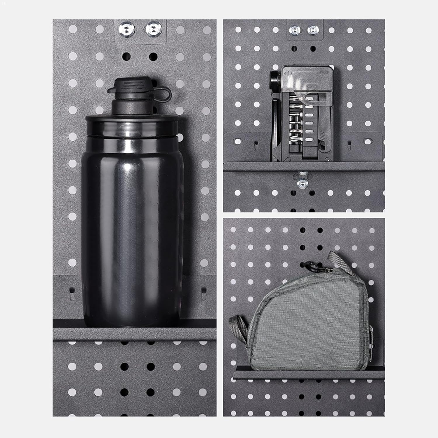 Tabletop Pegboard Display - Bike Tool Aluminum Alloy Organizer,Bike Gear Storage | for Wall Garage Craft Kitchen Desk Room Office