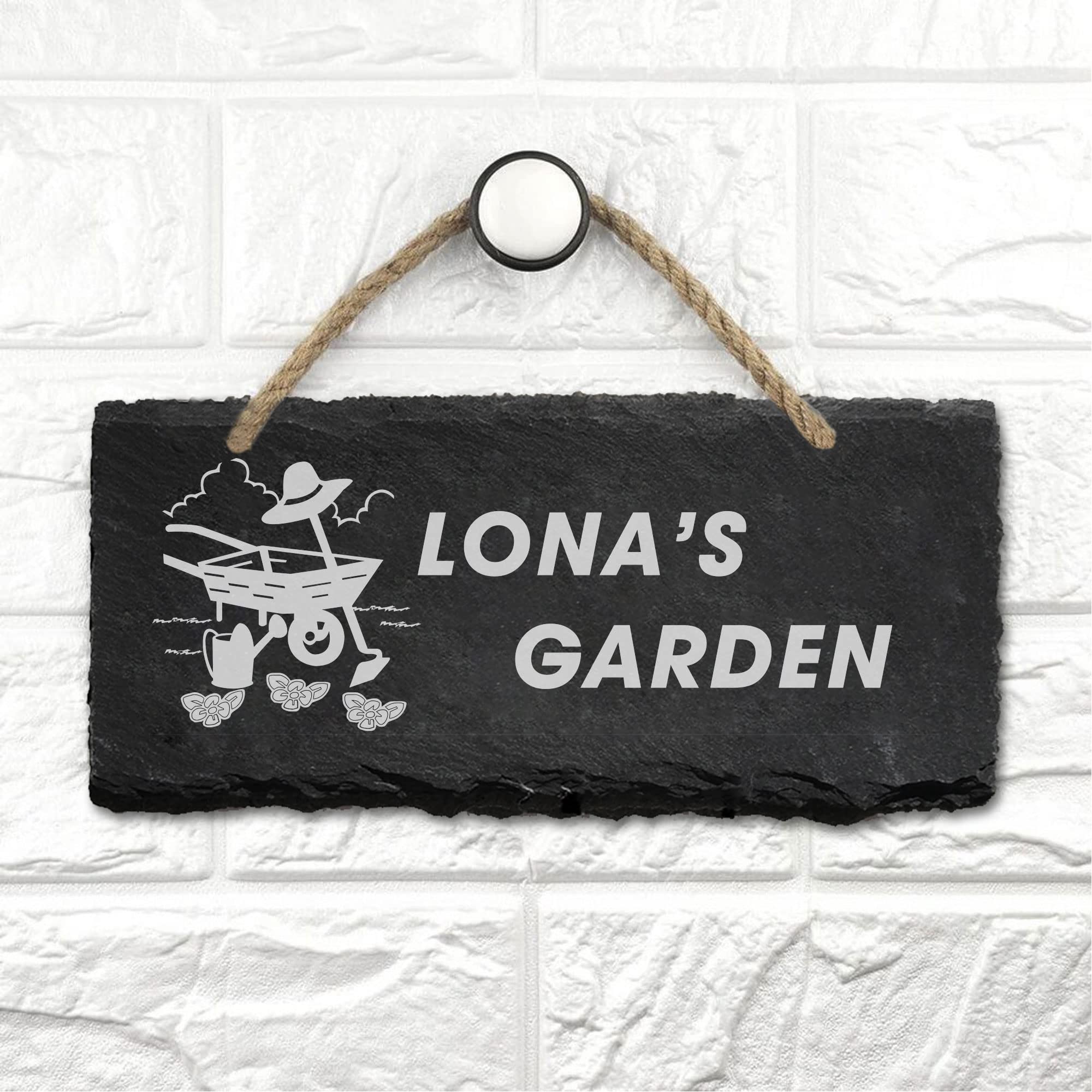Personalised Garden Signs Engraved Slate Garden Sign and Plaques House Plaque Welcome Sign Door Hanging Wall Sign Yard Signs Home Decor Signs for Outside Gifts of Christmas(Design 3)