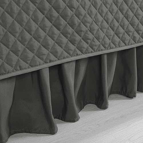 Miniatura 6 de HOMBYS Juego de funda para sofá cama con costuras de diamante, ropa de cama acogedora para todas las estaciones con falda de cama con fundas,